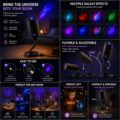 Galaxy Star Projector Night Light
