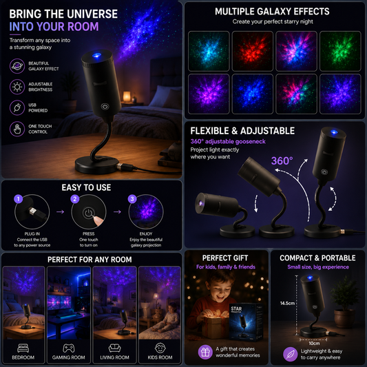 Galaxy Star Projector Night Light